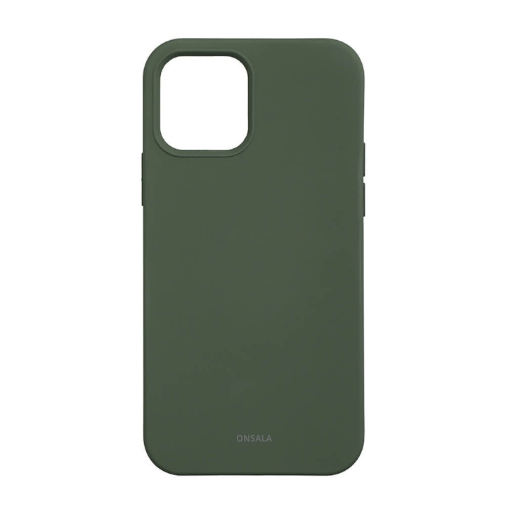 Onsala Backcover Sil Touch iPhone 12/12 Pro Olive Green i gruppen SMARTPHONES & TABLETS / Mobil Beskyttelse / Apple / iPhone 12 / Cover hos TP E-commerce Nordic AB (C71192)