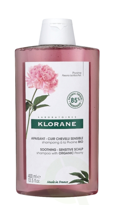 Klorane Shampoo With Organic Peony 400 ml Soothing-Sensitive Scalp i gruppen SKØNHED & HELSE / Hår og styling / Hårpleje / Shampoo hos TP E-commerce Nordic AB (C73472)