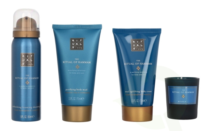 Rituals Hammam Set 215 ml Foaming Shower Gel 50ml/Body Mud 70ml/Body Cream 70ml/Scented Candle 25gr i gruppen SKØNHED & HELSE / Gaveæske / Gaveæske til hende hos TP E-commerce Nordic AB (C76368)
