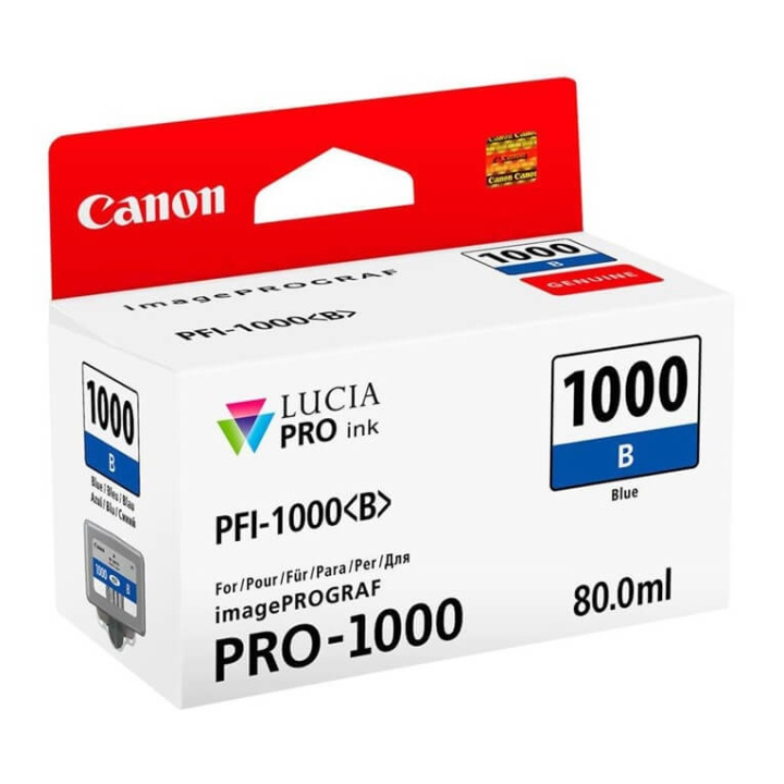 Canon Blæk 0555C001 PFI-1000 Blå i gruppen COMPUTERTILBEHØR / Printere og tilbehør / Blæk og toner / Blækpatroner / Canon hos TP E-commerce Nordic AB (C76484)