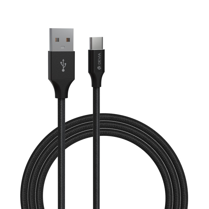 Devia kabel Gracious EC303 USB - USB-C 1,0 m 2,4A sort i gruppen SMARTPHONES & TABLETS / Opladere og kabler / Kabler / Kabler Type C hos TP E-commerce Nordic AB (C78598)