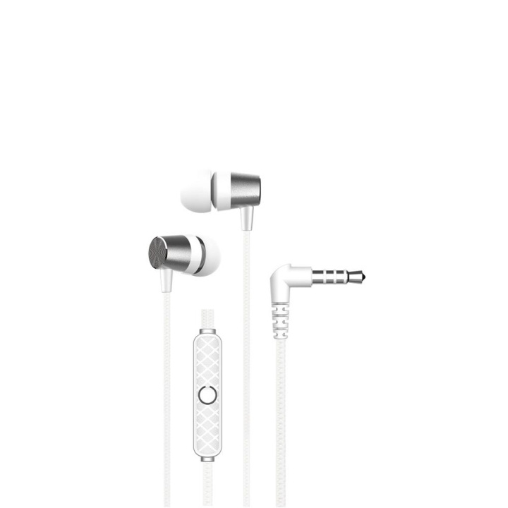 Devia hovedtelefoner med ledning Kintone Metal jack 3,5mm hvid i gruppen HJEMMEELEKTRONIK / Lyd & billede / Hovedtelefoner & Tilbehør / Hovedtelefoner hos TP E-commerce Nordic AB (C78608)