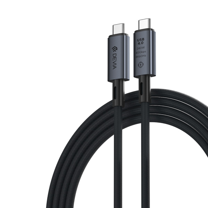 Devia kabel Extreme EC641 PD USB-C - USB-C 4.0 1,0 m 240W sort 8K 60Hz i gruppen SMARTPHONES & TABLETS / Opladere og kabler / Kabler / Kabler Type C hos TP E-commerce Nordic AB (C78680)