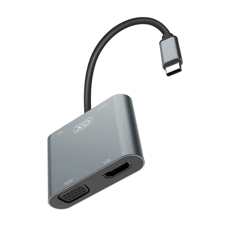 Xo adapter HUB HUB001 4in1 sølv i gruppen COMPUTERTILBEHØR / Computer Tilbehør / USB-hubs hos TP E-commerce Nordic AB (C79158)