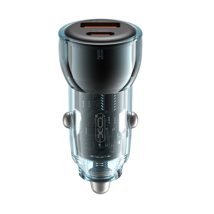 XO billaddare CC60 60W 1x USB 1x USB-C blå i gruppen SMARTPHONES & TABLETS / Opladere og kabler / Bilopladere / Bil oplader USB hos TP E-commerce Nordic AB (C79306)