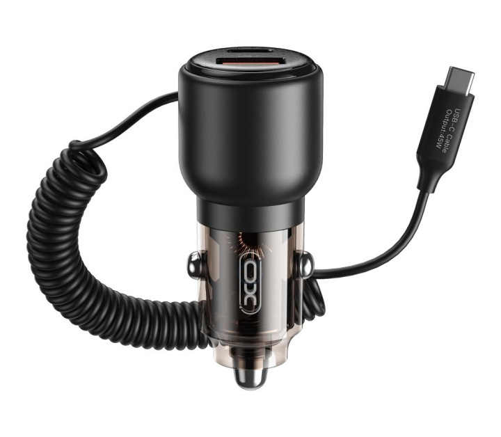 Xo biloplader CC59 65W 1x USB 1x USB-C plet med USB-C-kabel + USB-C - USB-C-kabel i gruppen SMARTPHONES & TABLETS / Opladere og kabler / Bilopladere / Bilopladere Type C hos TP E-commerce Nordic AB (C79307)