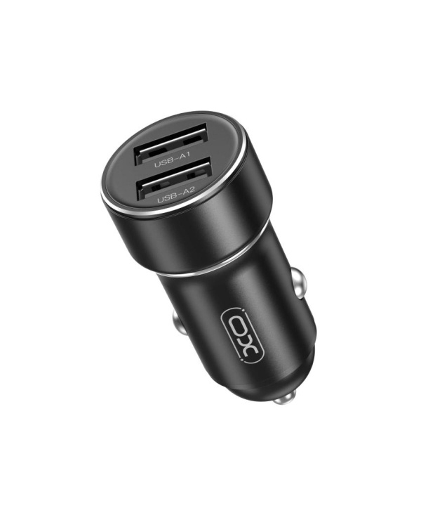 Xo biloplader CC53 12W 2x USB sort i gruppen SMARTPHONES & TABLETS / Opladere og kabler / Bilopladere / Bil oplader USB hos TP E-commerce Nordic AB (C79309)