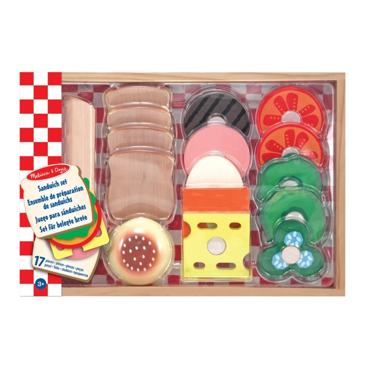 Melissa & Doug Food Play Sandwich-sæt i træ i gruppen LEGETØJ, BØRN & BABY / Legetøj / Lille hjem & rollespil hos TP E-commerce Nordic AB (C79803)