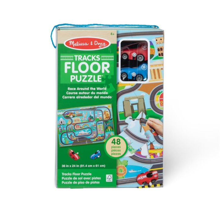 Melissa & Doug Gulvpuslespil og legesæt Race Track i gruppen LEGETØJ, BØRN & BABY / Legetøj / børns puslespil hos TP E-commerce Nordic AB (C79856)
