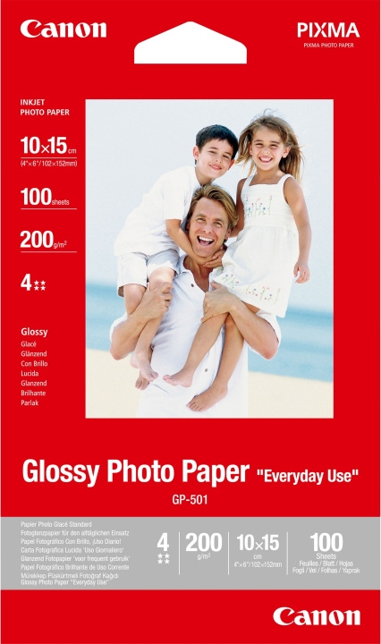 Canon GP-501 Blankt fotopapir, 10 x 15 cm, 100 ark i gruppen HJEMMEELEKTRONIK / Foto og video / Fotografi udstyr / Andet hos TP E-commerce Nordic AB (C80149)
