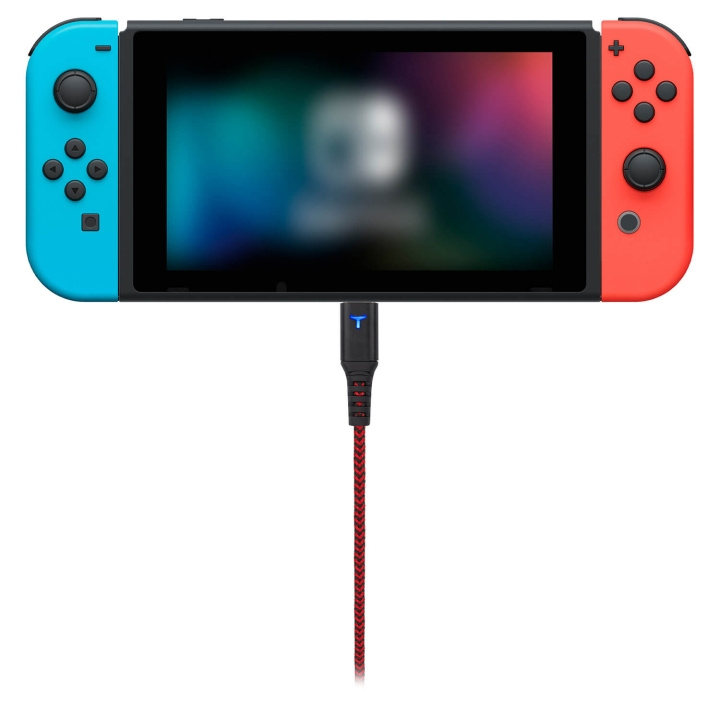 EgoGear Cable SCH10 Red/Black Type-C 3m braided for NSW i gruppen HJEMMEELEKTRONIK / Spilkonsoller og tilbehør / Nintendo Switch / Tilbehør hos TP E-commerce Nordic AB (C81419)
