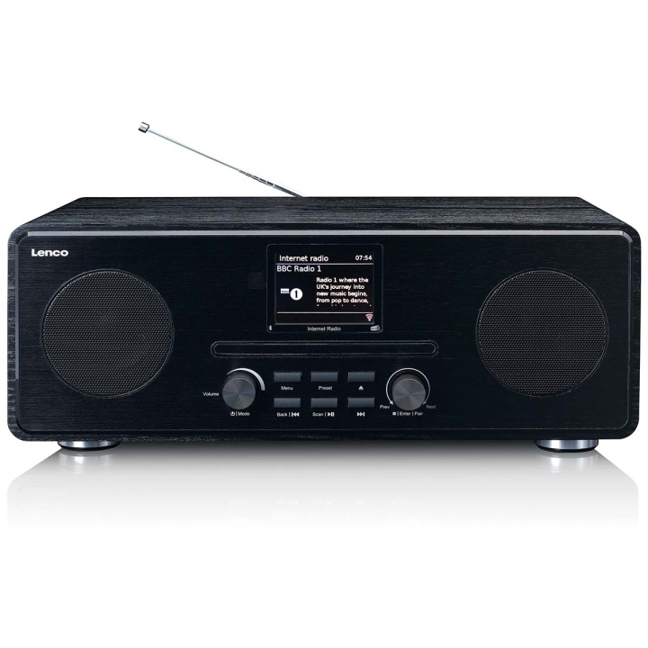 Lenco Internet / DAB+ / FM-radio med cd-afspiller og Bluetooth® Sort i gruppen HJEMMEELEKTRONIK / Lyd & billede / Hjemmebiograf, HiFi & Bærbar / Radio og vækkeure / Internet Radio hos TP E-commerce Nordic AB (C81427)
