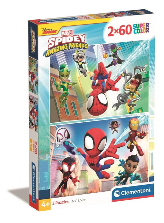 Clementoni 2x60 brikker Puslespil Spidey og hans fantastiske venner i gruppen LEGETØJ, BØRN & BABY / Legetøj / børns puslespil hos TP E-commerce Nordic AB (C82075)