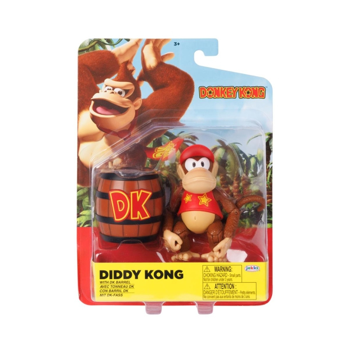 JAKKS Pacific Donkey Kong 4 tommer figur Diddy Kong med DK-tønde i gruppen LEGETØJ, BØRN & BABY / Legetøj / Figurer, miniaturer og tilbehør hos TP E-commerce Nordic AB (C82268)