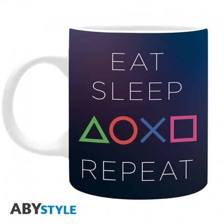 Abysse PLAYSTATION - Krus - 320 ml - Eat Sleep Repeat i gruppen SPORT, FRITID & HOBBY / Sjove gadgets / Krus hos TP E-commerce Nordic AB (C82554)