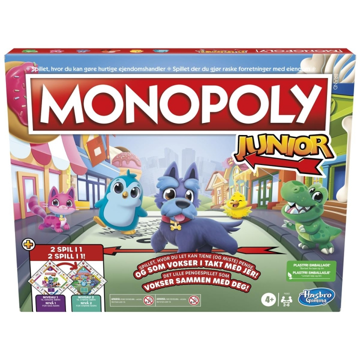 Hasbro Monopoly Junior 2 spil i 1 (DK/NO) i gruppen LEGETØJ, BØRN & BABY / Spil / Brætspil hos TP E-commerce Nordic AB (C83300)