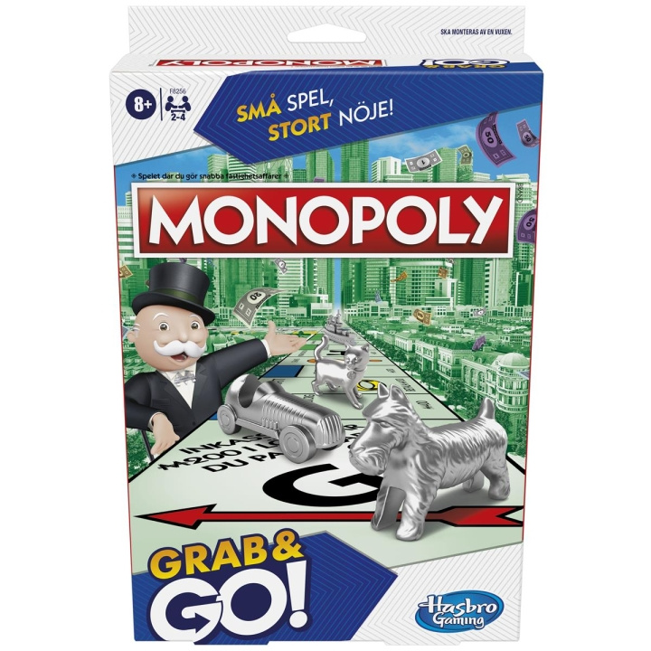 Hasbro Grab & Go Monopoly (SE/FI) i gruppen LEGETØJ, BØRN & BABY / Spil / Brætspil hos TP E-commerce Nordic AB (C83347)