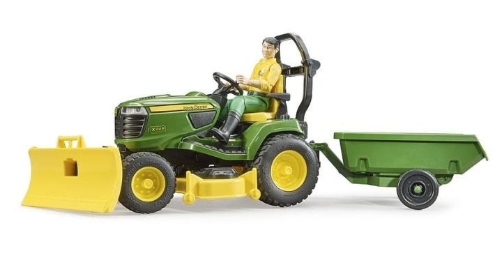 Bruder BWorld John Deere plænetraktor med anhænger og gartner (62104) i gruppen LEGETØJ, BØRN & BABY / Legetøj / Legetøjsbiler hos TP E-commerce Nordic AB (C83607)
