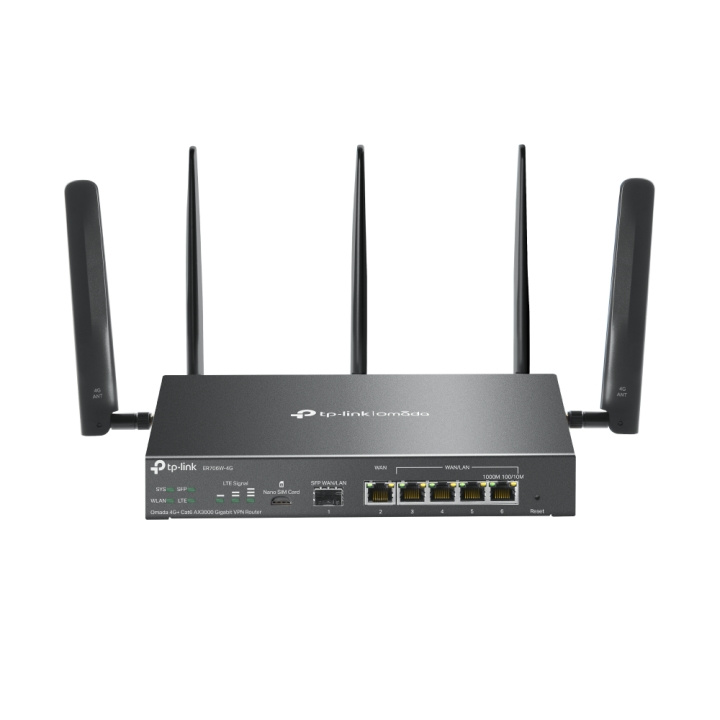 TP-Link AX3000 Omada 4G+ Cat6 Gigabit VPN Router /ER706W-4G i gruppen COMPUTERTILBEHØR / Netværk / Routere hos TP E-commerce Nordic AB (C83935)
