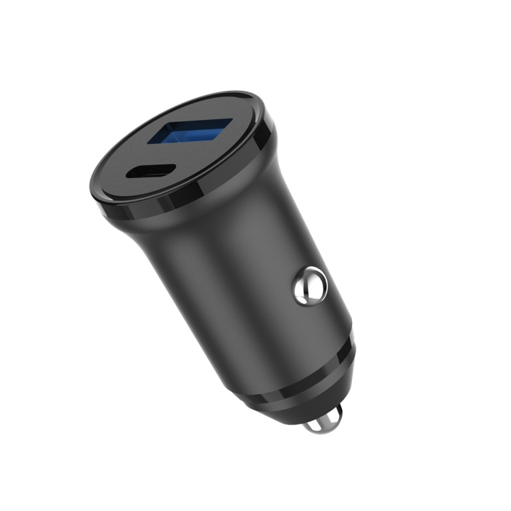 Gear Charger 12/24V 1xUSB-C + 1xUSB-A PD 30W + QC18.0W MAX Black i gruppen SMARTPHONES & TABLETS / Opladere og kabler / Bilopladere / Bilopladere Type C hos TP E-commerce Nordic AB (C84219)