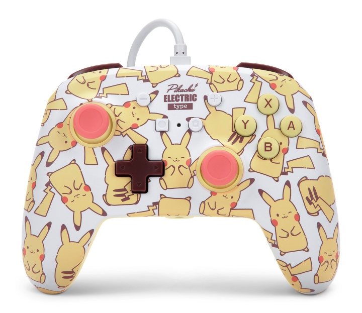 PowerA NSW ENH kablet controller - Pikachu Blush i gruppen HJEMMEELEKTRONIK / Spilkonsoller og tilbehør / Nintendo Switch / Tilbehør hos TP E-commerce Nordic AB (C85476)