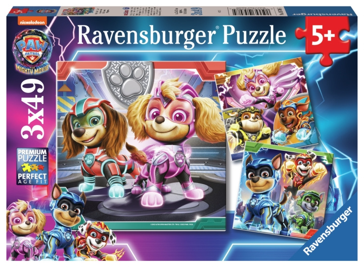 Ravensburger Paw Patrol The Mighty Movie 3x49p - (10105708) i gruppen LEGETØJ, BØRN & BABY / Legetøj / børns puslespil hos TP E-commerce Nordic AB (C85703)