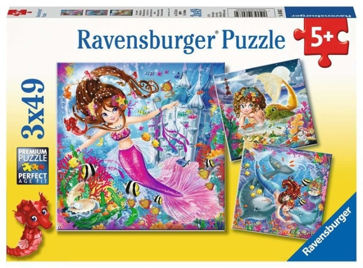 Ravensburger Charmerende havfruer 3x49p - 08063 i gruppen LEGETØJ, BØRN & BABY / Legetøj / børns puslespil hos TP E-commerce Nordic AB (C85773)