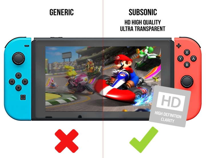 SuBsonic Switch Super skærmbeskytter - Hærdet glas 9H Hd i gruppen HJEMMEELEKTRONIK / Spilkonsoller og tilbehør / Nintendo Switch / Tilbehør hos TP E-commerce Nordic AB (C85965)