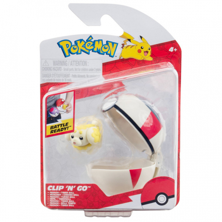 Pokémon Clip N Go - Fidough og Timer Ball (PKW3625) i gruppen LEGETØJ, BØRN & BABY / Legetøj / Figurer, miniaturer og tilbehør hos TP E-commerce Nordic AB (C85994)