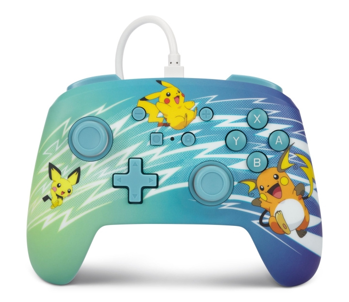 PowerA Enhanced Wired Controller - Nintendo Switch - Pikachu Evolution i gruppen HJEMMEELEKTRONIK / Spilkonsoller og tilbehør / Nintendo Switch / Tilbehør hos TP E-commerce Nordic AB (C86205)