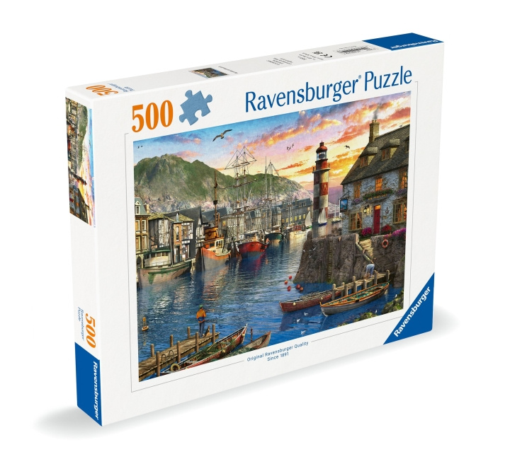 Ravensburger Puslespil Solopgang ved havnen 500p (12000212) i gruppen SPORT, FRITID & HOBBY / Hobby / Puslespil hos TP E-commerce Nordic AB (C86413)