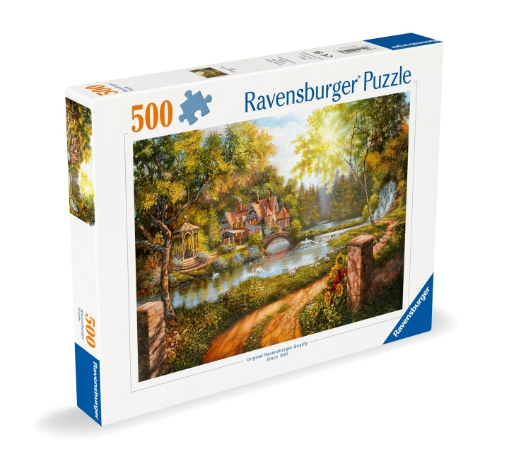 Ravensburger Puslespilshytte ved floden 500p (12000218) i gruppen SPORT, FRITID & HOBBY / Hobby / Puslespil hos TP E-commerce Nordic AB (C86416)