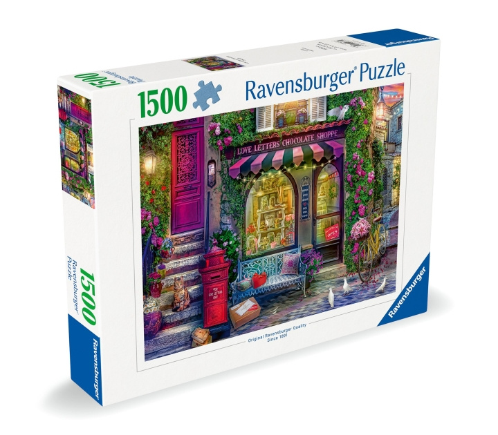 Ravensburger Puslespil Love Letters Chocolate Shop 1500p (12000737) i gruppen SPORT, FRITID & HOBBY / Hobby / Puslespil hos TP E-commerce Nordic AB (C86478)
