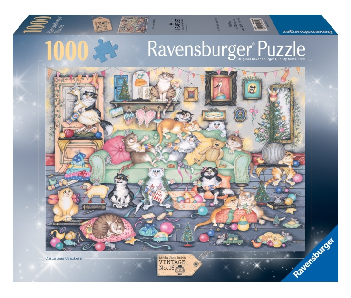 Ravensburger Puslespil Crazy Cats Christmas Crackers 1000p (12001244) i gruppen SPORT, FRITID & HOBBY / Hobby / Puslespil hos TP E-commerce Nordic AB (C86599)
