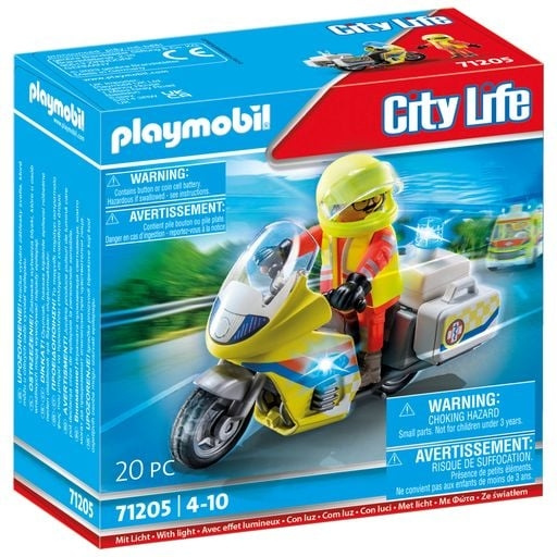 Playmobil Nødlæge-motorcykel med blinkende lys (71205) i gruppen LEGETØJ, BØRN & BABY / Legetøj / Legesæt hos TP E-commerce Nordic AB (C86659)
