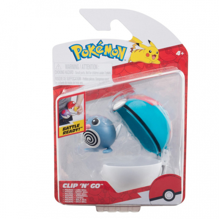 Pokémon Clip N Go - Poliwag og Lure Ball (PKW3626) i gruppen LEGETØJ, BØRN & BABY / Legetøj / Figurer, miniaturer og tilbehør hos TP E-commerce Nordic AB (C86732)
