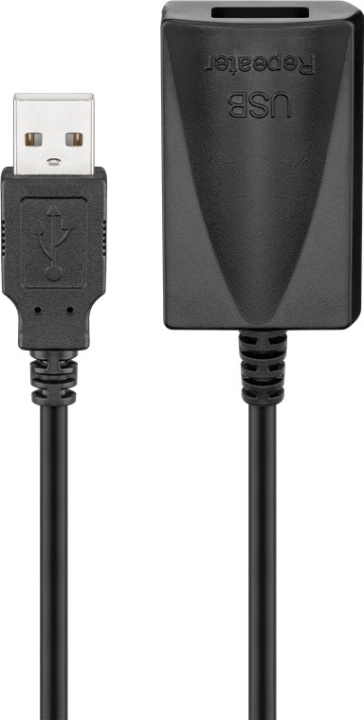 Goobay Aktiv USB-förlängningskabel, 5 m, svart USB 2.0 kontakt (typ A) > USB 2.0-uttag (typ A) billede