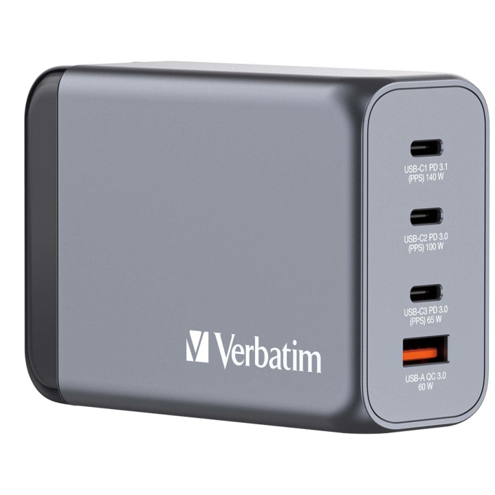Verbatim GNC-240 GaN Charger 4 Port 240W USB-A/USB-C i gruppen SMARTPHONES & TABLETS / Opladere og kabler / Vægoplader / Væg oplader Type C hos TP E-commerce Nordic AB (C87308)