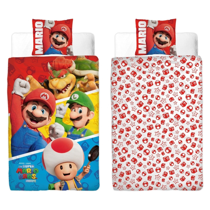 Super Mario Sengelinned - Voksenstørrelse 140 x 200 cm - Super Mario (SMM003) i gruppen LEGETØJ, BØRN & BABY / Børnetekstiler / Sengetøj / Sengetøj til juniorer hos TP E-commerce Nordic AB (C87678)