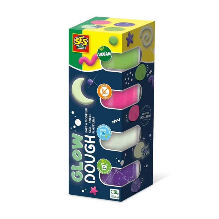 SES Creative Dej - Feel Good Glow 4x90gr - (S00516) i gruppen LEGETØJ, BØRN & BABY / Legetøj / Lege ler, lege sand og tilbehør hos TP E-commerce Nordic AB (C88052)