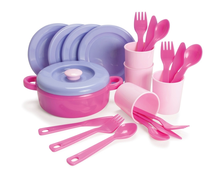 Dantoy Middagssæt, pink (4397) i gruppen LEGETØJ, BØRN & BABY / Legetøj / Lille hjem & rollespil hos TP E-commerce Nordic AB (C88958)
