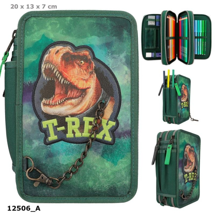 Dino World Tredobbelt penalhus - T-REX - Grøn -( 0412506 ) i gruppen LEGETØJ, BØRN & BABY / Legetøj / Penalhus hos TP E-commerce Nordic AB (C90270)