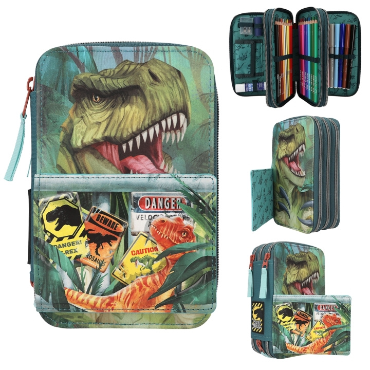 Dino World Tredobbelt penalhus fare ( 0411757 ) i gruppen LEGETØJ, BØRN & BABY / Legetøj / Penalhus hos TP E-commerce Nordic AB (C90428)