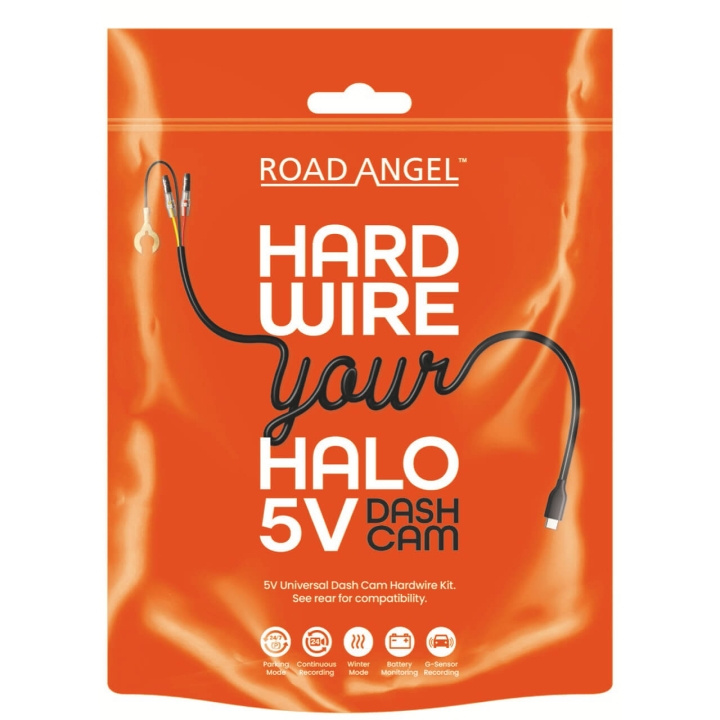 ROAD ANGEL Strømkabel-sæt til Halo Universal i gruppen BIL / Bil lyd & multimedia / Kameraer, Action kameraer og tilbehør / Kameraer og Dashcams hos TP E-commerce Nordic AB (C90712)