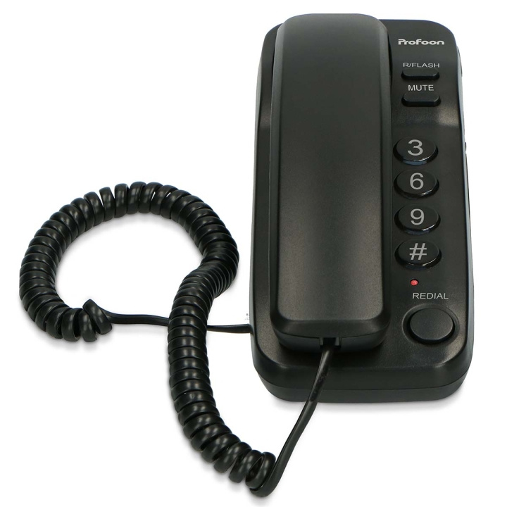Profoon Kompakt telefon med ledning Sort i gruppen HJEMMEELEKTRONIK / Lyd & billede / Fast telefoni / Bord og vægtelefoner hos TP E-commerce Nordic AB (C90760)