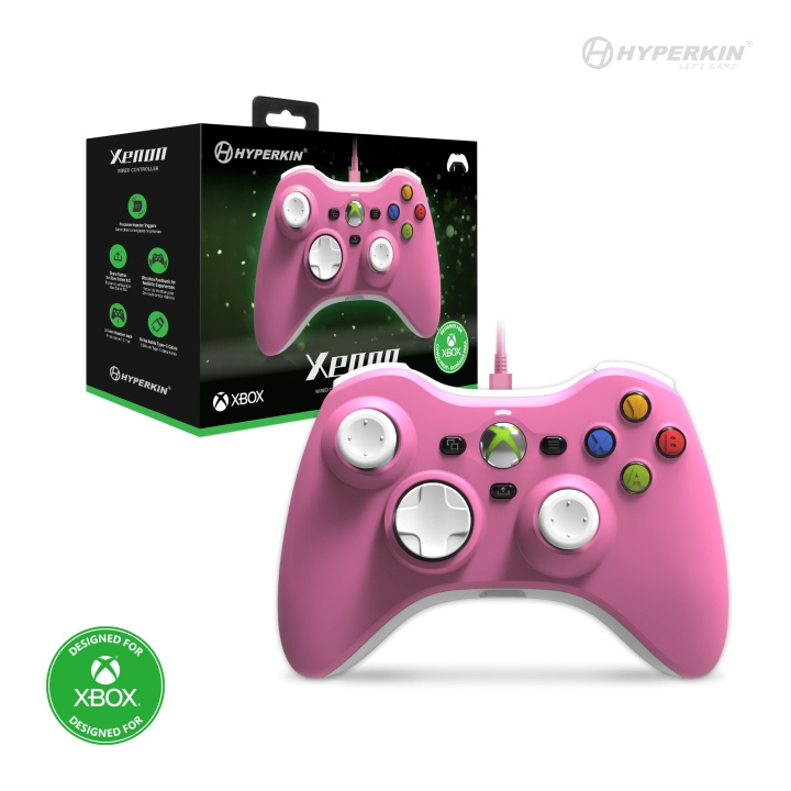 Hyperkin Xenon Wired Controller - Xbox X - S/Xbox1/PC (Pink) i gruppen HJEMMEELEKTRONIK / Spilkonsoller og tilbehør / Xbox Series X / Tilbehør hos TP E-commerce Nordic AB (C93078)