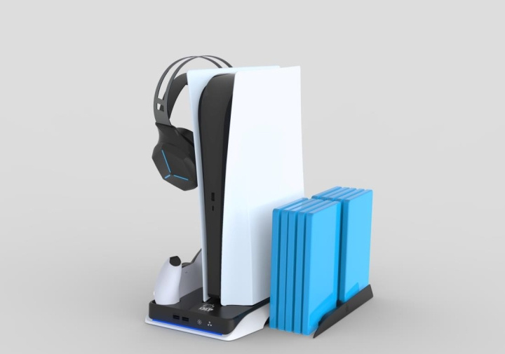 iMP TECH DLX+ LED Multi Function Charger Tower PS5 standard / Digital - Hvid i gruppen HJEMMEELEKTRONIK / Spilkonsoller og tilbehør / Sony PlayStation 5 / Tilbehør hos TP E-commerce Nordic AB (C93385)