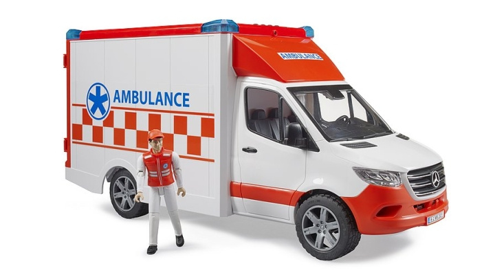 Bruder MB Sprinter-ambulance med chauffør (02676) i gruppen LEGETØJ, BØRN & BABY / Legetøj / Legetøjsbiler hos TP E-commerce Nordic AB (C94653)