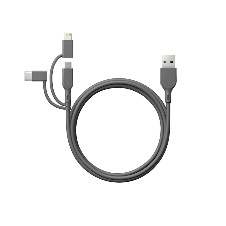 GP Cable USB-A to USB-C 3-in-1 Micro-USB + Lightning CY1N 1m i gruppen COMPUTERTILBEHØR / Kabler og adaptere / USB / USB-C hos TP E-commerce Nordic AB (C94733)