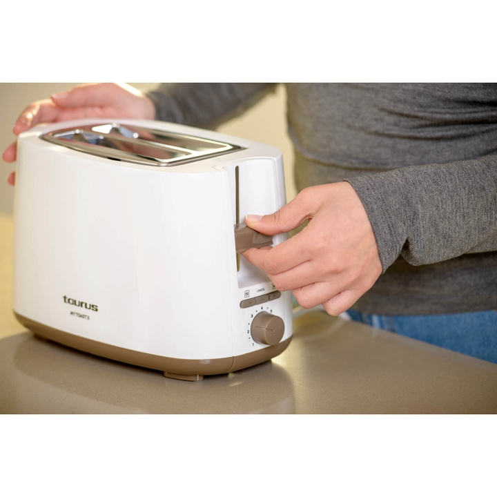 Taurus Brødrister Mytoast 2 Slots Hvid i gruppen HJEM, HUS & HAVE / Husholdningsapparater / Brødristere & Sandwich Makers / Brødristere hos TP E-commerce Nordic AB (C94786)
